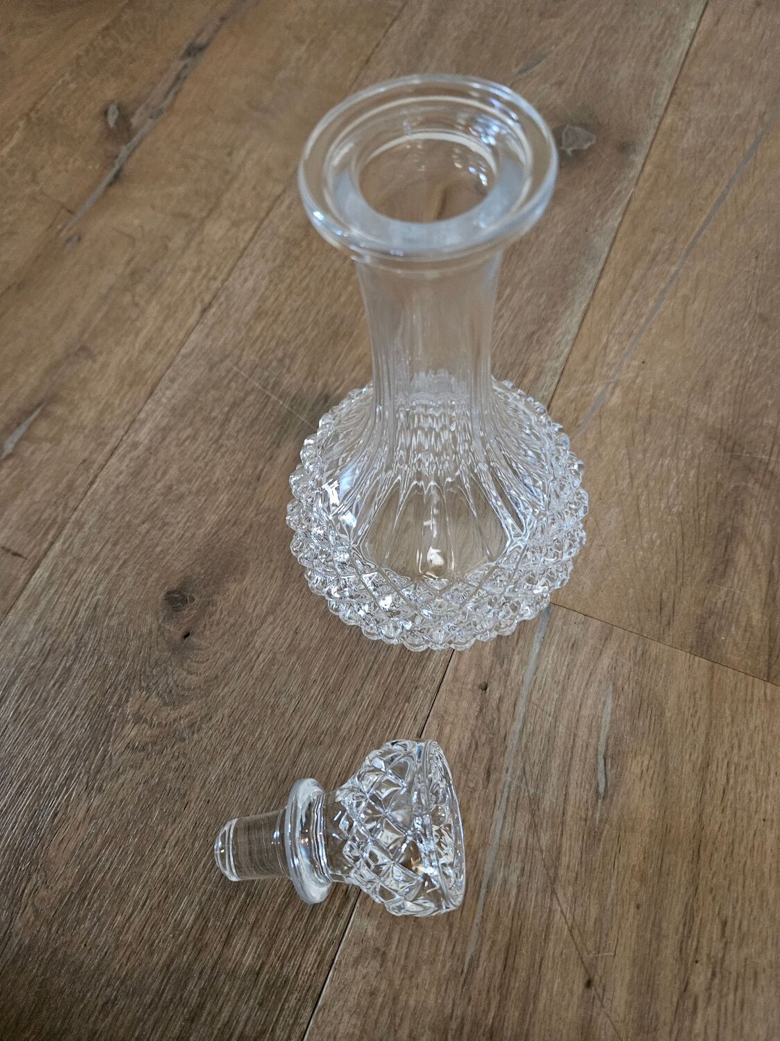 Molded glass carafe