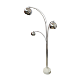 Floor lamp Chromed thrush three branches very 70s by Goffredo Reggiani