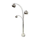 Floor lamp Chromed thrush three branches very 70s by Goffredo Reggiani