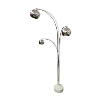 Lampadaire Muguet chromé trois branches de Goffredo Reggiani 1929, années 70