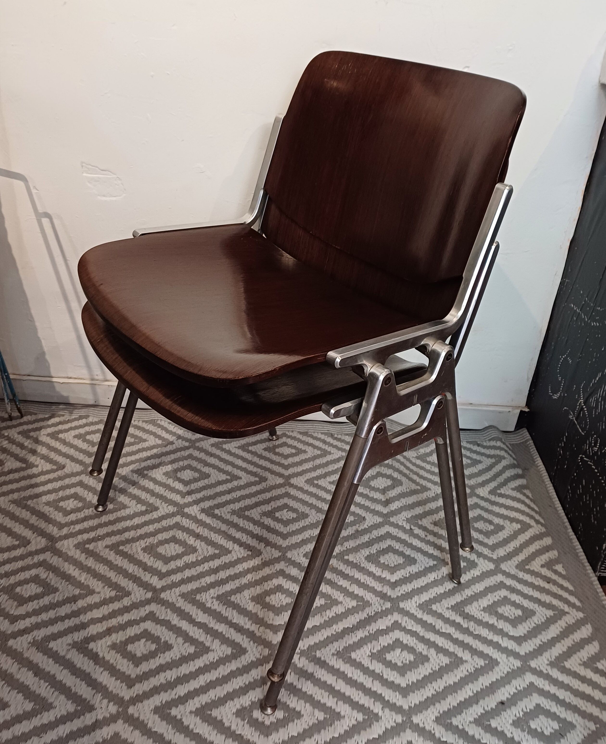 Set of 2 office chairs DSC 106 design Piretti for Castelli, 1965