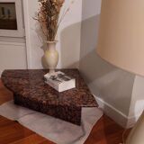 Marbled stone corner table.