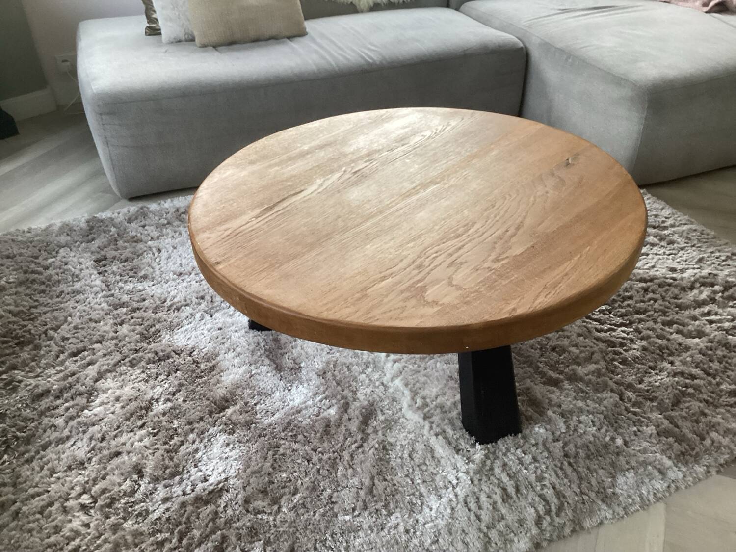 Oak Coffee table tree legs , 1970 Midcentury
