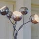 Space age floor lamp, 5 articulated arms chrome spring, 70s-80s