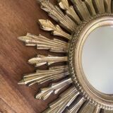 70'S golden resin sun mirror