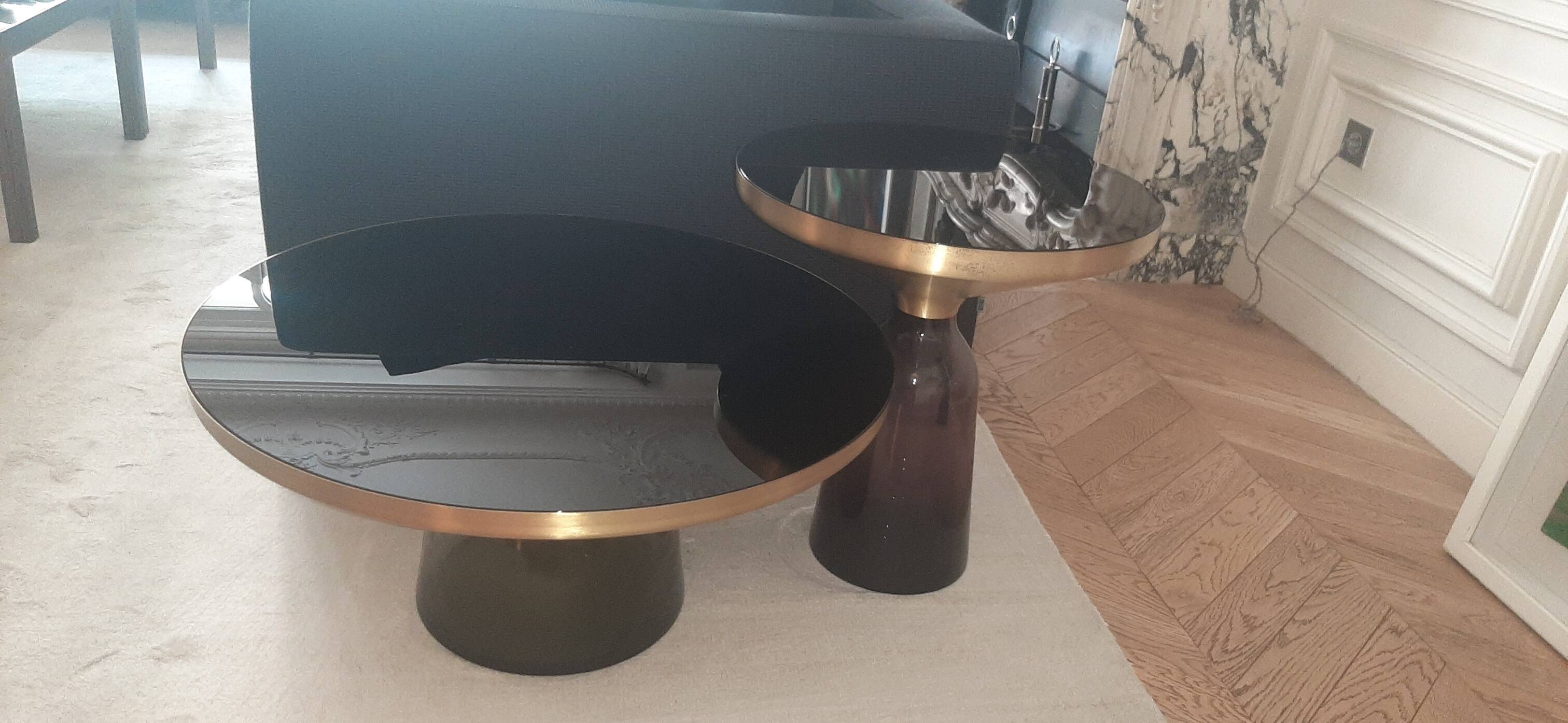 Sebastian Herkner "BELL coffee table" designer coffee table in glass by CLAS