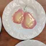 5 assiettes à dessert en barbotine Salins les Bains