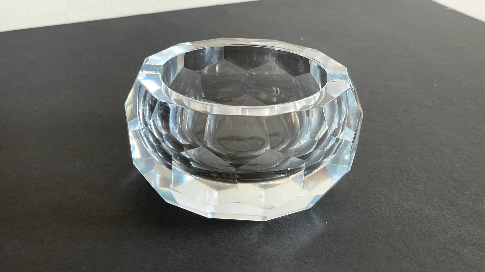 Vintage Multifaceted Crystal Ashtray