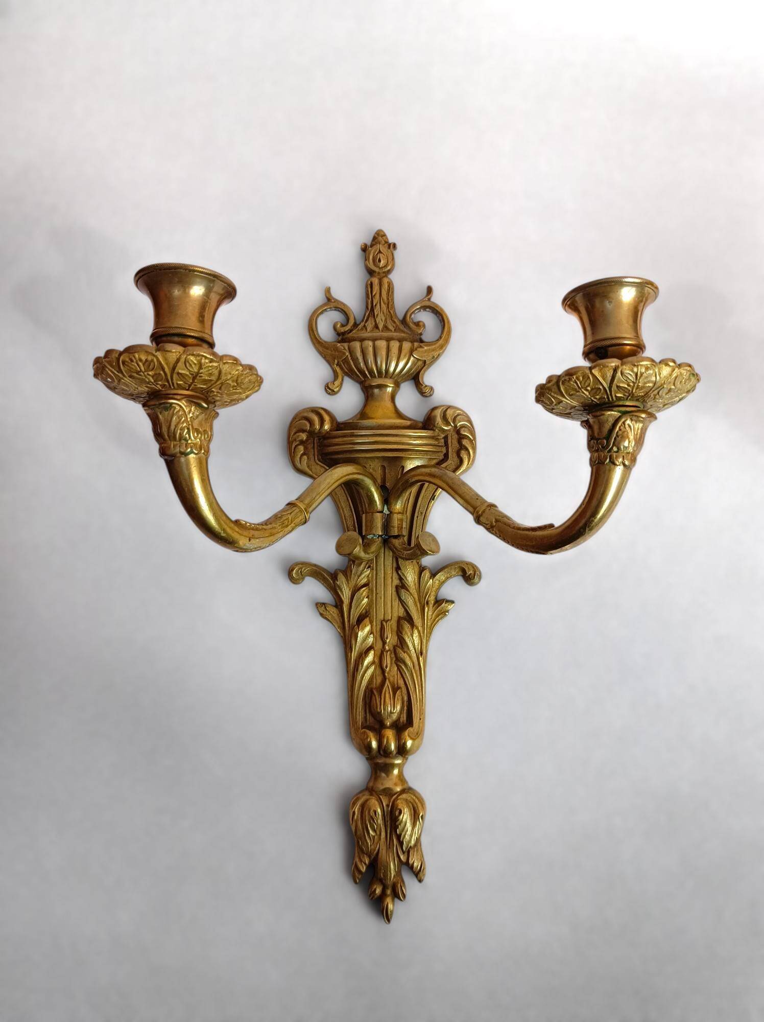 Bronze wall sconces Louis XVI, Belle Époque circa 1880–1910