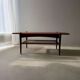 Vintage Creafort coffee table 1960s teak with rattan magazine shelf