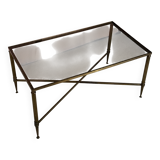 Table basse en laiton et verre