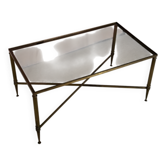 Brass and glass coffee table