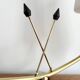 Pair of brass and opaline lamps from the 1950s.
