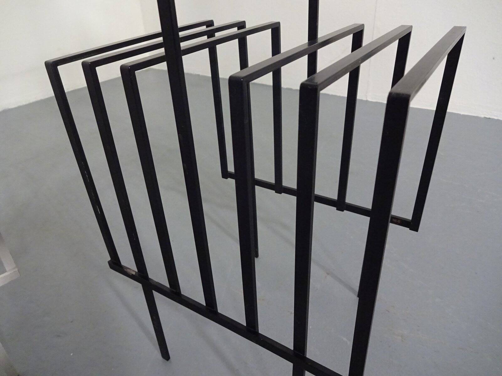 Steel magazine or record racks, 1960s, set of 2