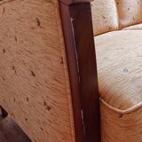 Ensemble de 3 canapés + grand tapis | Bois + tissu rembourré