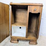 Art Deco bedside table in wood and marble