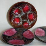 Three ceramic dessert plates from Vallauris 50s