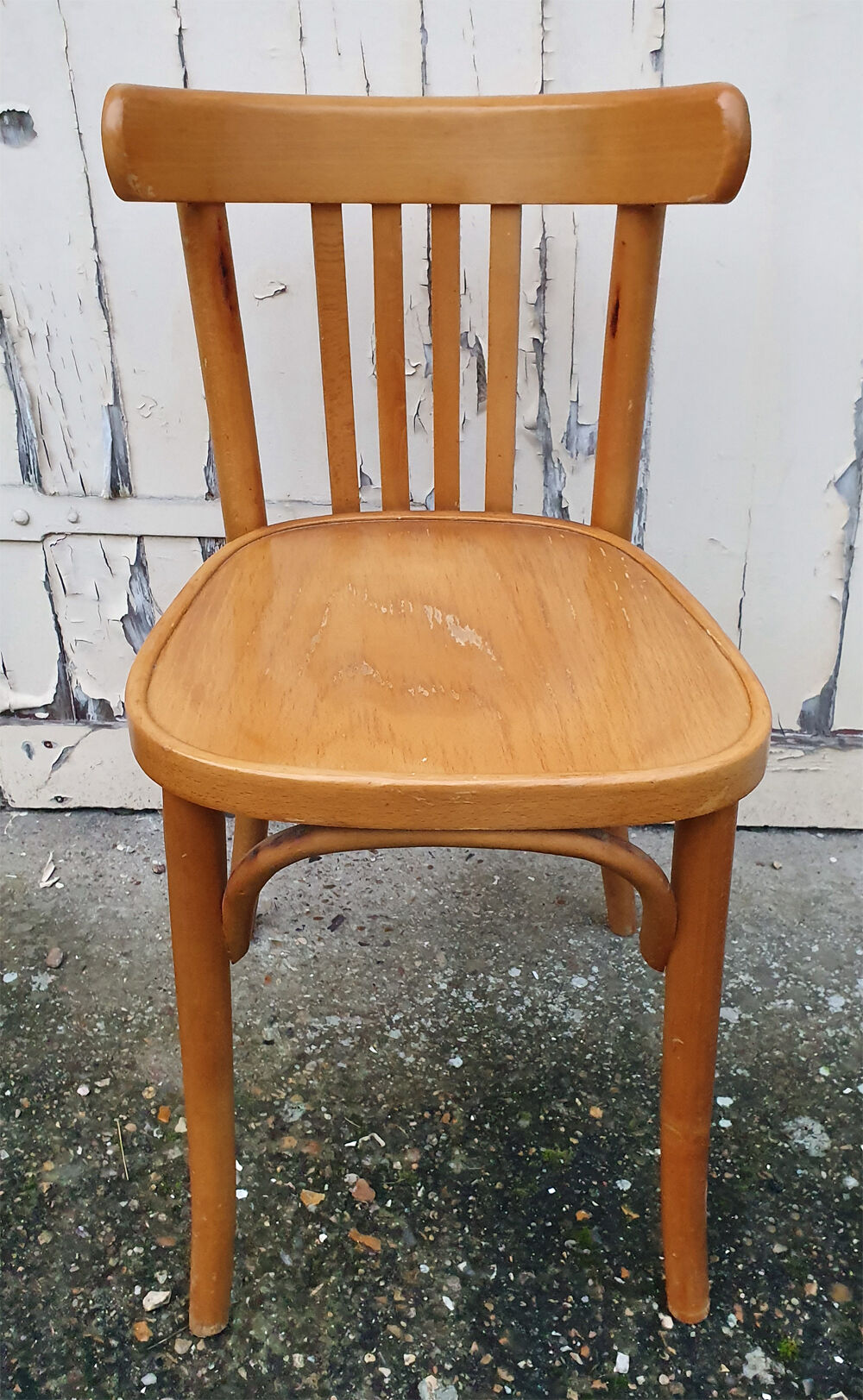 Vintage Baumann bistro chair blond wood