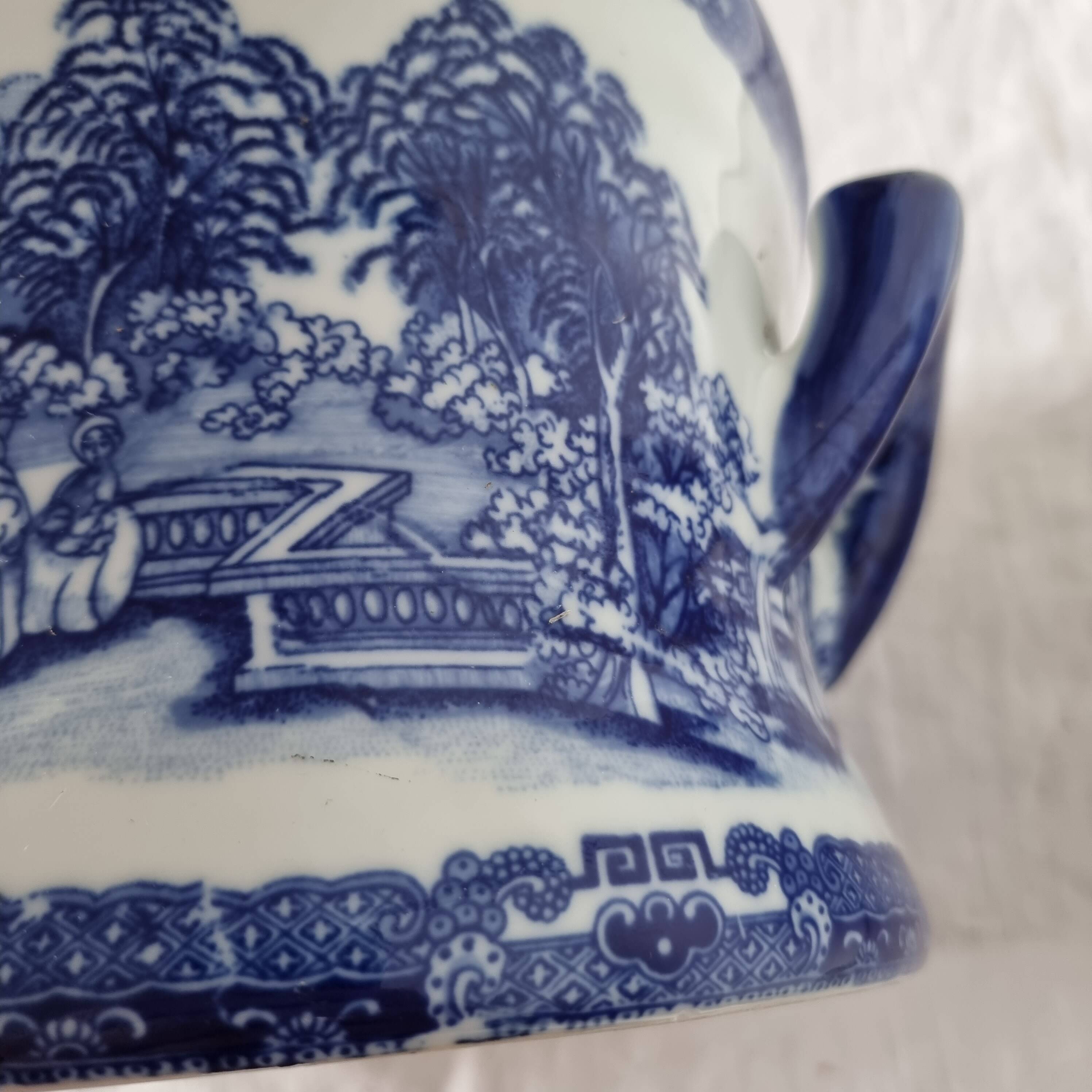 Large 20th century English glazed and enamelled earthenware planter