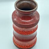 Red vase pagoda ceramic w. germany 266-28/space age vintage, 1970s