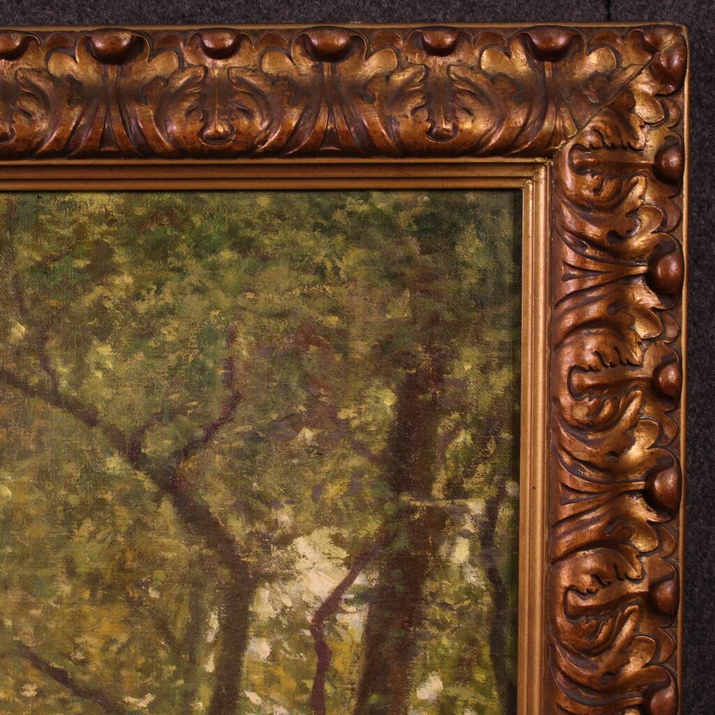 Italian landscape painting with sheep signed C. Bentivoglio