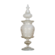 Very large glass punch vase engraved on pedestal, eighteenth