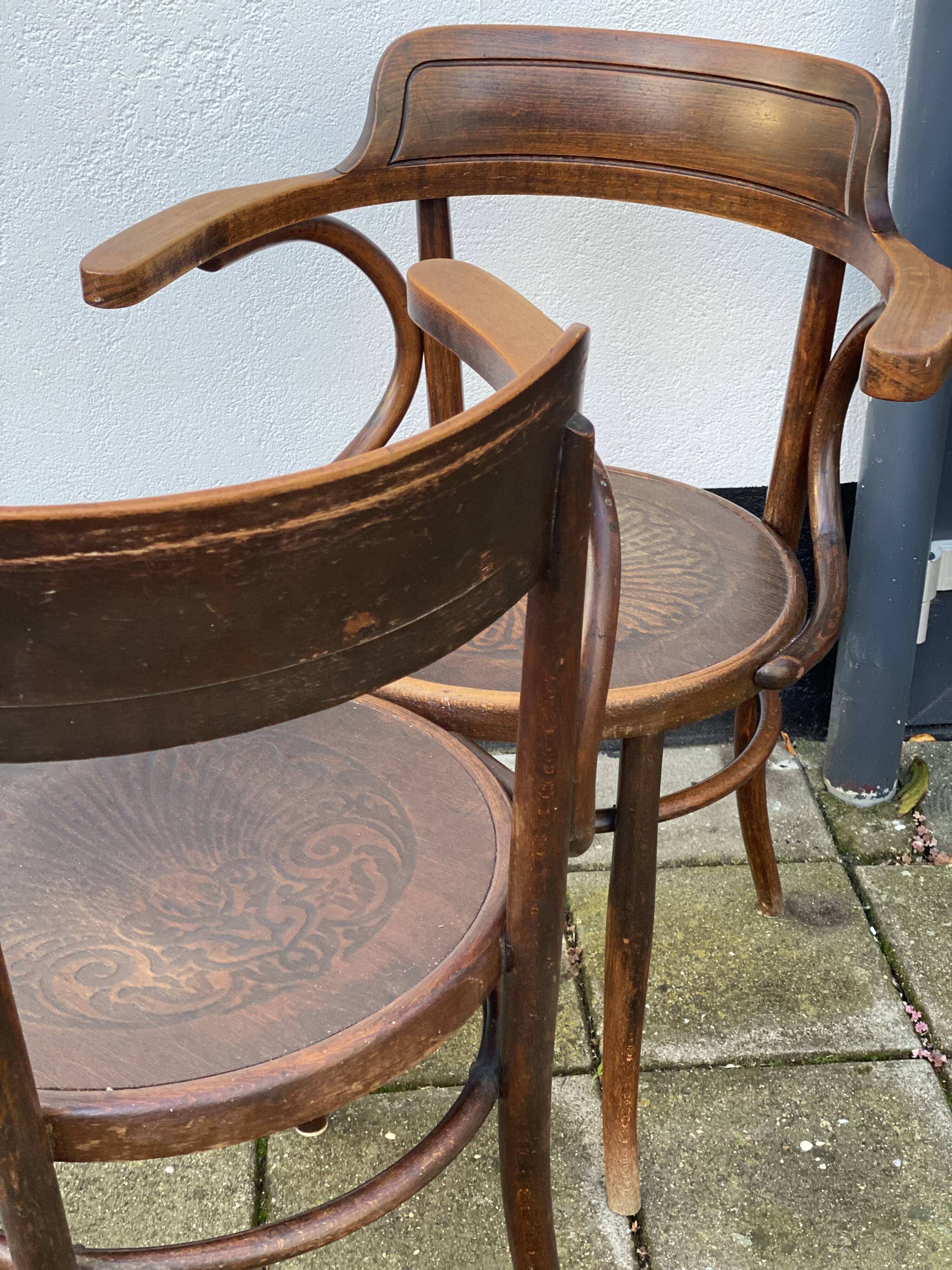 Pair of Vintage Thonet Viennese Bentwood Chairs