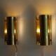 Pair of Scandinavian brass wall lamps from Falkenberg 1970