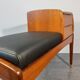 Bench phone 2 drawers in teck and black leather 1970