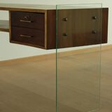 Bureau en verre français des années 1950