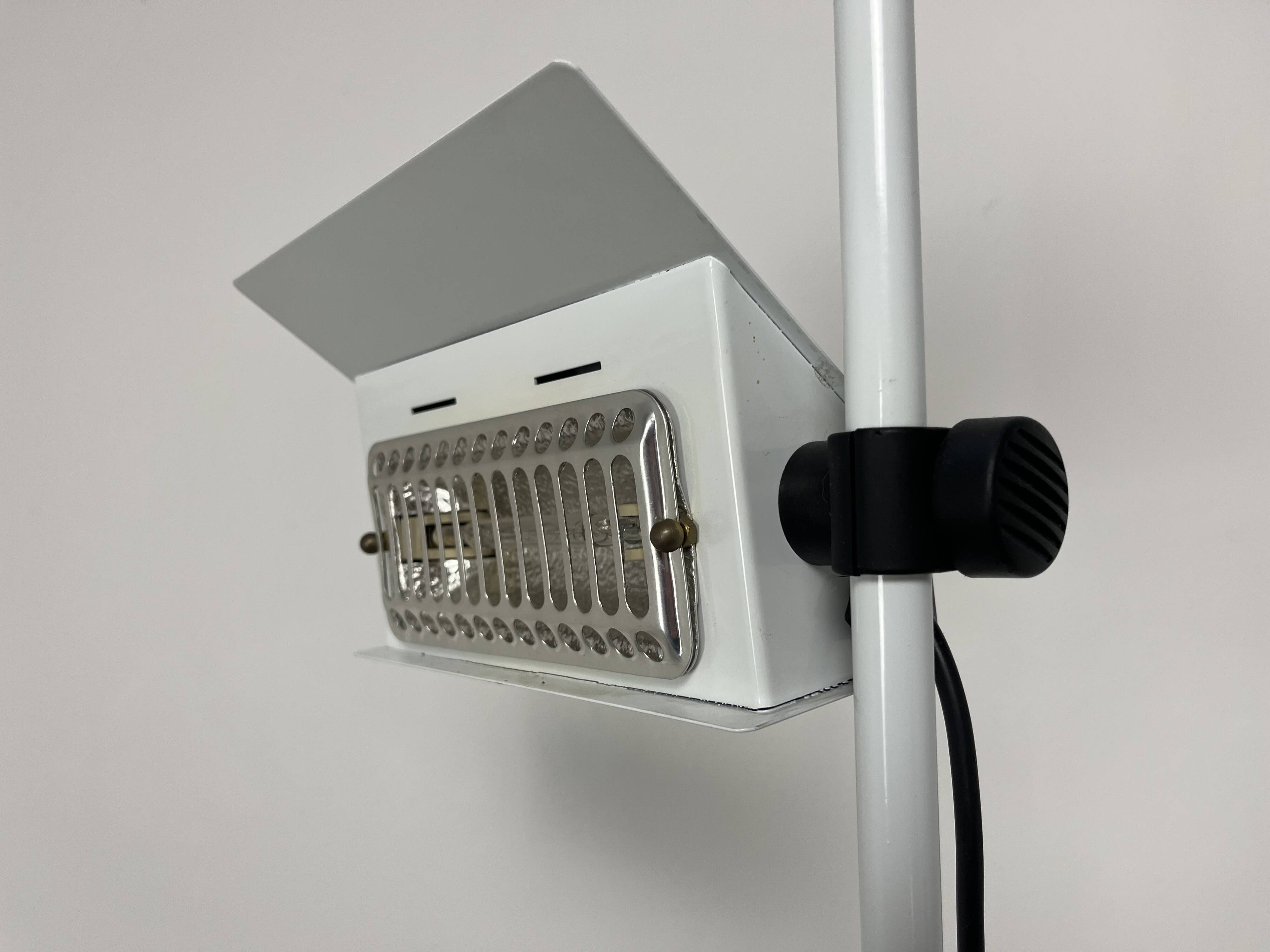 Vintage 70s floor lamp in white metal
