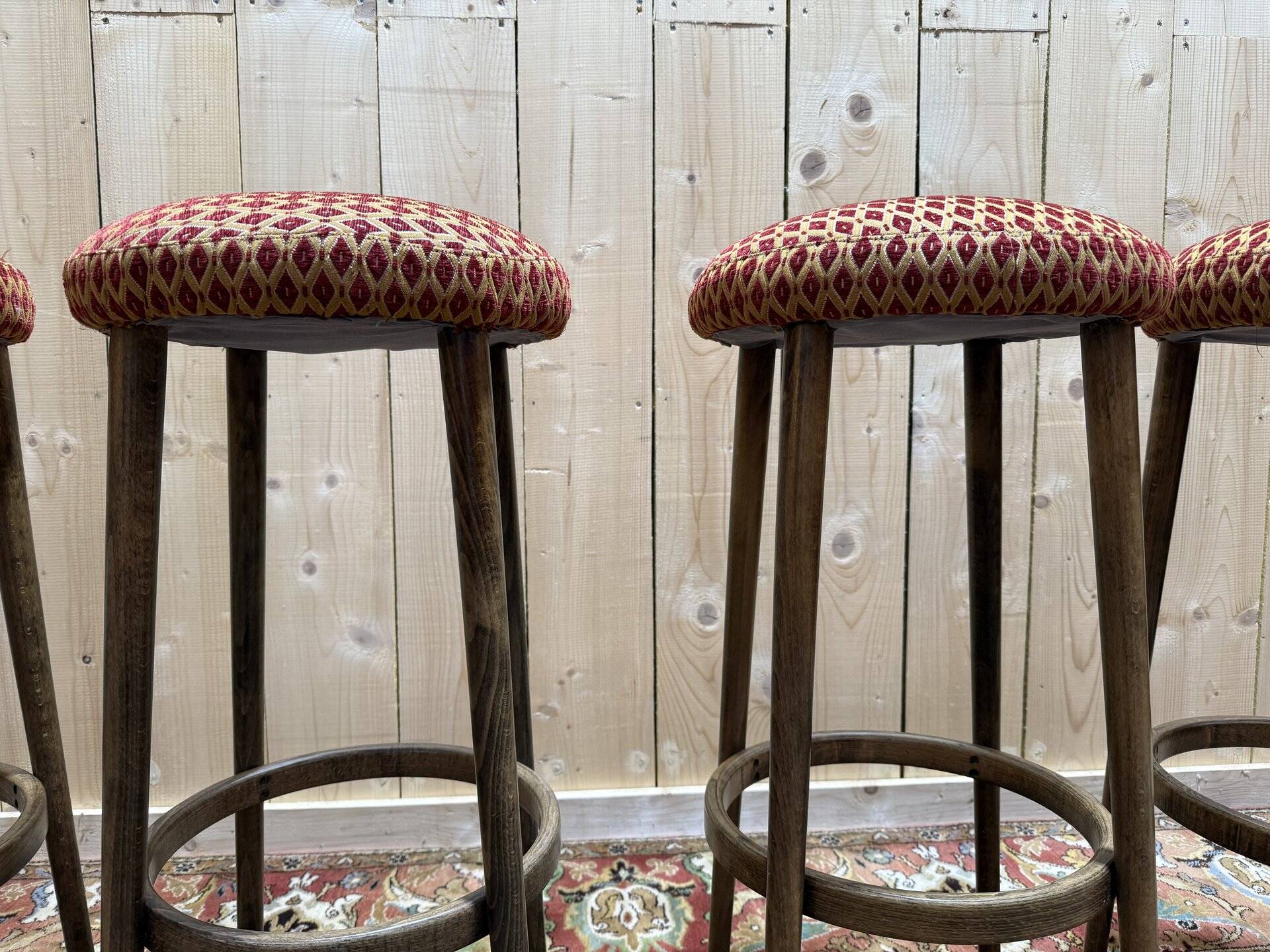 Suite de 4 tabourets de bar 1960