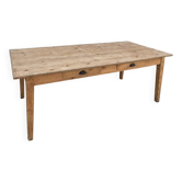 Table de ferme magasin rustique ancienne 2 tiroirs -2m22