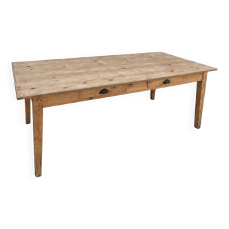 Old rustic farmhouse store table 2 drawers -2m22