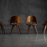 Chaises de salle à manger en contreplaqué, Italie, années 1950