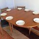 Scandinavian round extendable teak table