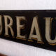 Painted wooden plate "office" 1910/1920