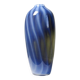 Vintage smoked glass vase lined with opaline, Murano bubble.