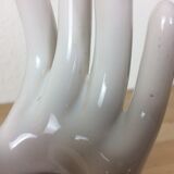 Hand soliflore baguier in white ceramic