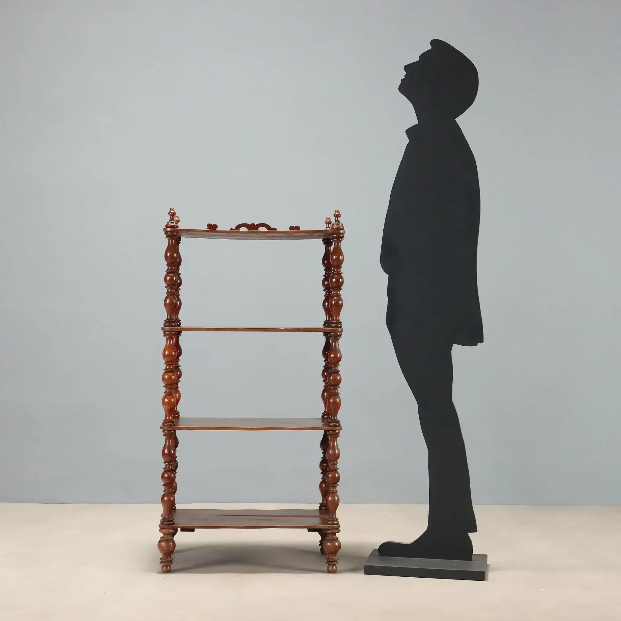 Antique walnut shelf with 4 shelves, Italy, 19th century.