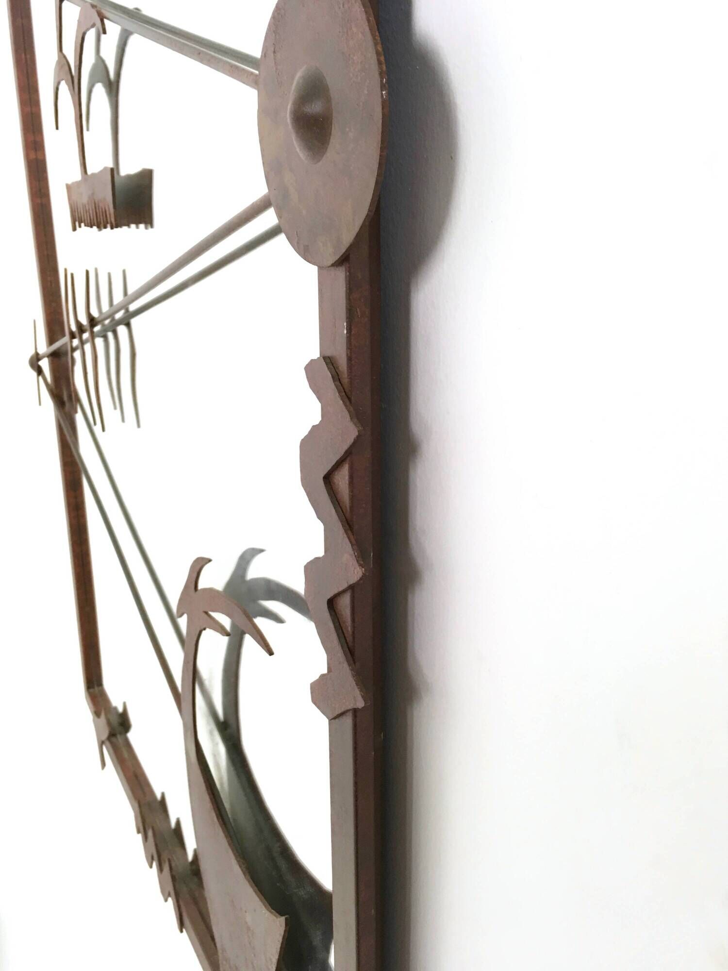 Contemporary Wall Mirror with Iron Frame, Italy