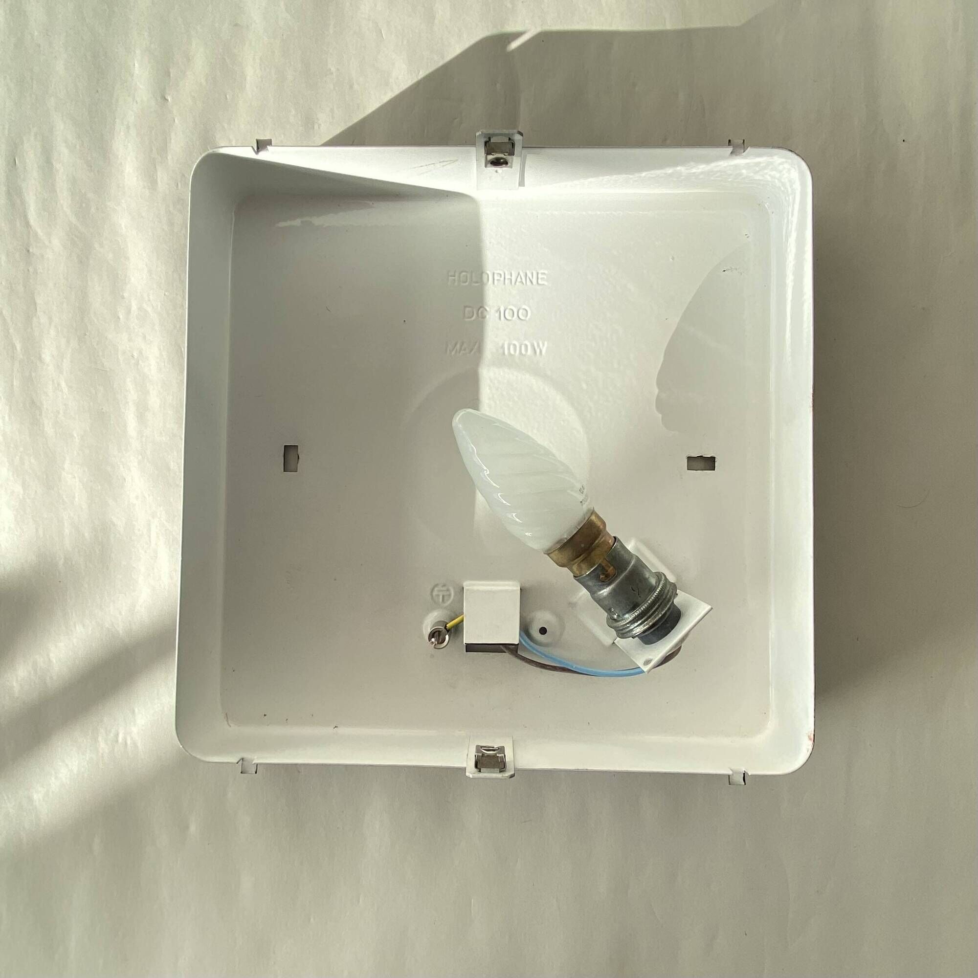 Wall light ceiling light thick glass Holophane 1970 1980 seventies eighties LAMP-7358