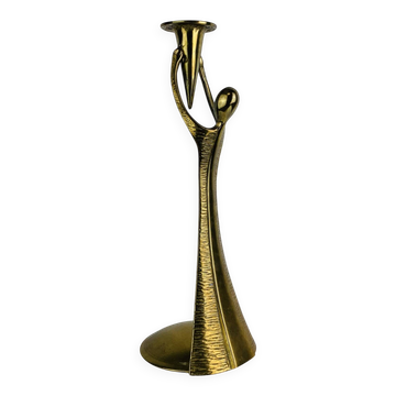 Sculptural brass candle holder, vintage