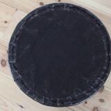 Ottoman chest of Sede round in 70's leather patchwork