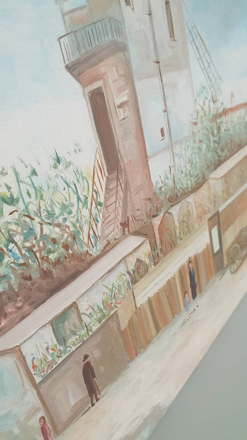 Acrylic canvas in pastel colors of Paris