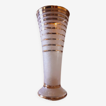 Vase vintage année 50 verre granité verrerie de fains