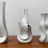 White sculptural vases by Peter Müller for Sgrafo Modern, 1960s, set of 6.