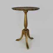 Pedestal table vintage Florentine side table in hand painted and gilded engraved wood. Year 50