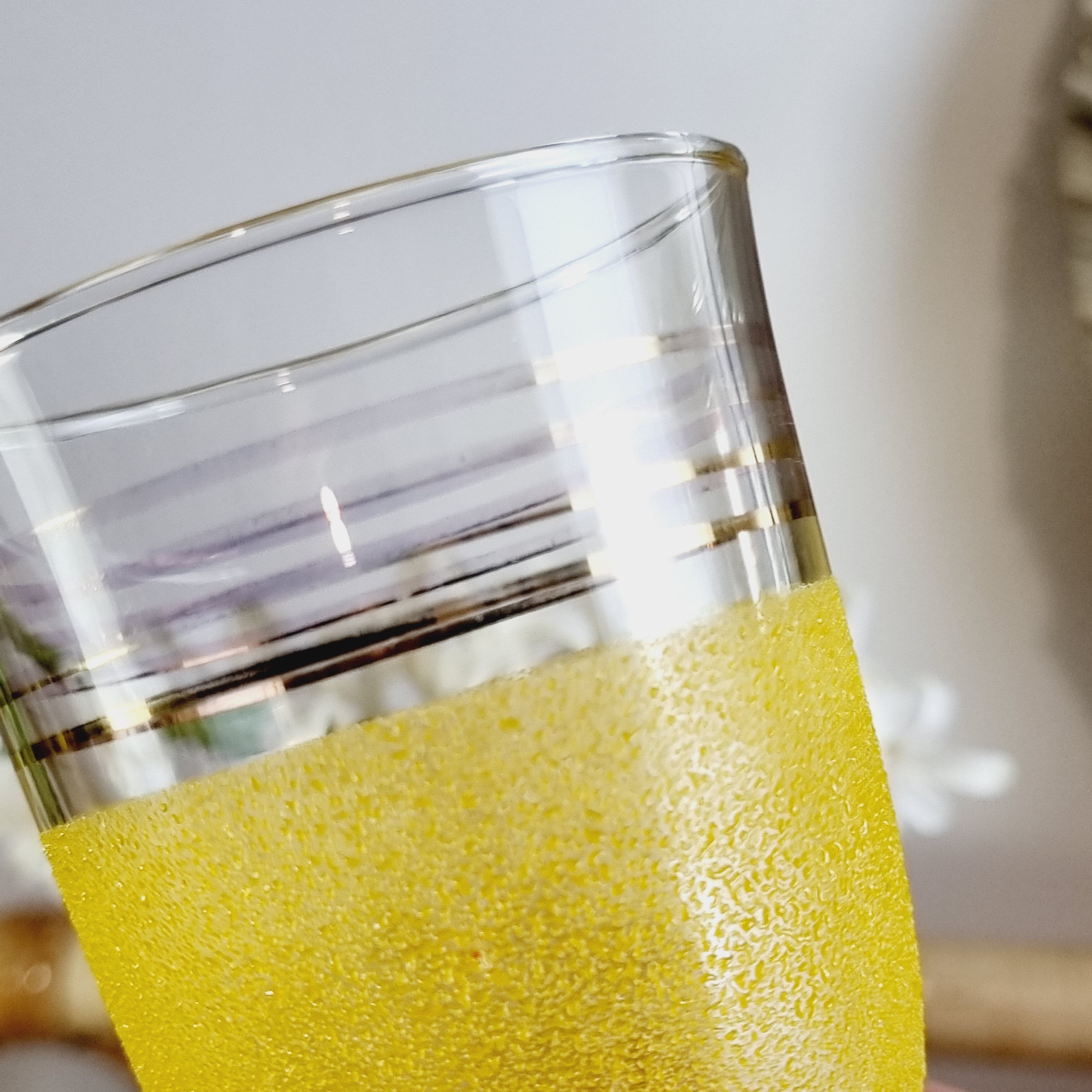 Set of 15 colored granite glasses