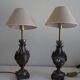 Pair of Louis XVI style lion and cherub decoration lamps